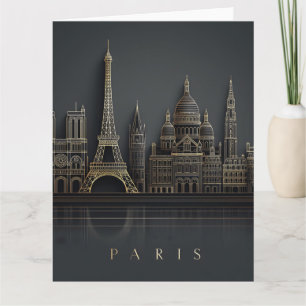 Elegante Gouden Illustratie van de Stadssilhouet v Kaart