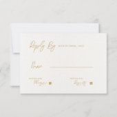 Elegante gouden  ingewikkelde monogram bruiloft RSVP kaartje (Achterkant)
