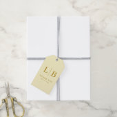 Elegante gouden initialen dank je wel cadeaulabel (Met Touw)
