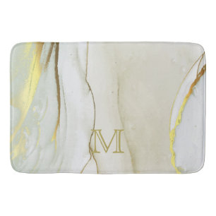 Elegante gouden inkt abstract patroon monogram bad badmat