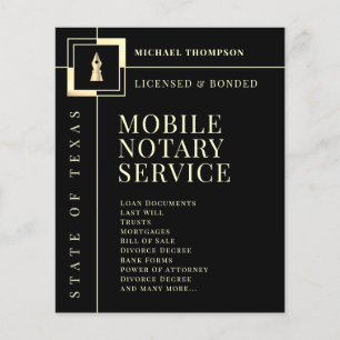Elegante gouden inktpen notaris flyer