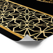 Elegante gouden islamitische patronen Ramadan Muba Poster (Hoek)