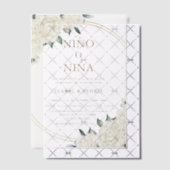 Elegante gouden ivoren bloem Spaans geslacht onthu Vellum Uitnodigingen (Offset (Uitnodiging))