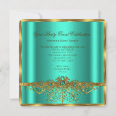 Elegante Gouden Jade Duifkleurige Parels Verjaarda Kaart (Achterkant)