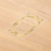 Elegante gouden jaren 1920 Deco Lijst bruiloft Acryl Uitnodigingen (Laagn)