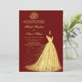 Elegante gouden jurk Bourgondië islamitische islam Kaart (Staand voorkant)