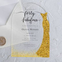 Elegante gouden jurk veertig fantastische verjaard