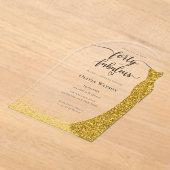 Elegante gouden jurk veertig fantastische verjaard acryl uitnodigingen (Laagn)