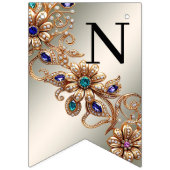 Elegante gouden juweel bloemen Bunting Vlag Vlaggetjes (Derde vlag)