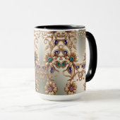 Elegante gouden juweel bloemen mok (Voorkant rechts)