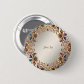 Elegante gouden juweelbloemen Button (Voorkant /achterkant)