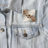 Elegante gouden juweelbloemen Button (In situ)