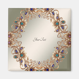 Elegante gouden juweelbloemenmagneet magneet