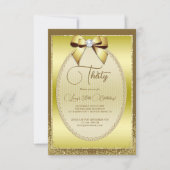 Elegante gouden juwelen boog & glitter verjaardag kaart (Voorkant)