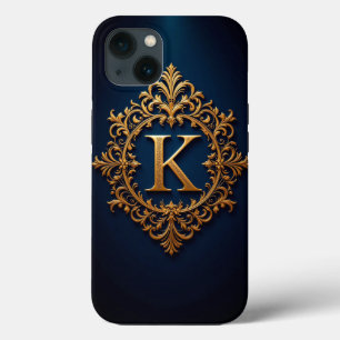 Elegante Gouden K Letter Monogram Case-Mate iPhone Case