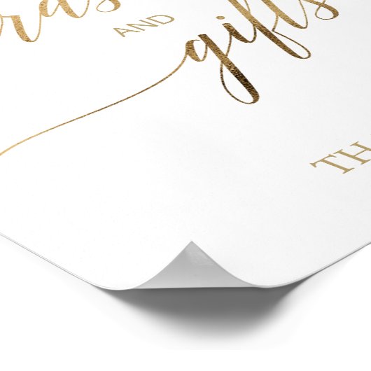 Elegante Gouden Kaarten en Cadeaus met Calligrafie Poster (Hoek)