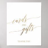 Elegante Gouden Kaarten en Cadeaus met Calligrafie Poster (Voorkant)