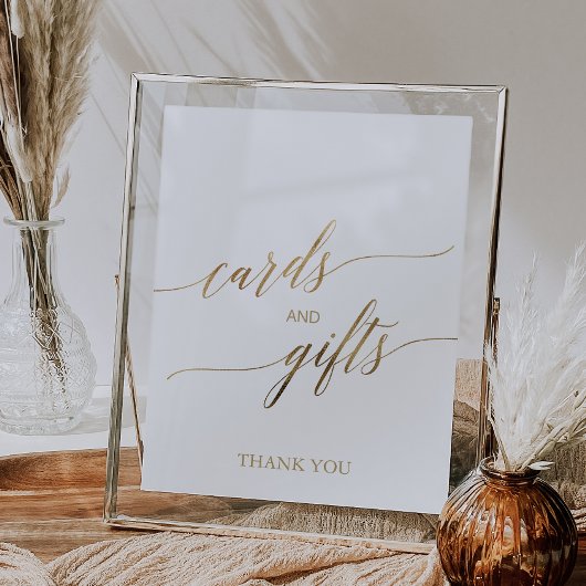 Elegante Gouden Kaarten en Geschenken met Calligra Poster
