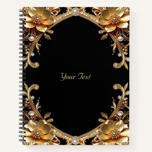 Elegante Gouden Kader Notitieboek (Voorkant)