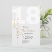 Elegante gouden kalligrafie 18e verjaardagsfeest kaart (Staand voorkant)