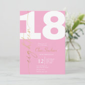 Elegante gouden kalligrafie 18e verjaardagsfeest u kaart (Staand voorkant)