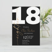 Elegante gouden kalligrafie 18e verjaardagsfeest u kaart (Staand voorkant)