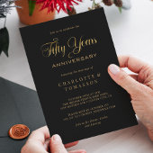 Elegante gouden kalligrafie 50e Jubileum bruiloft Kaart