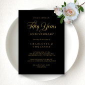 Elegante gouden kalligrafie 50e Jubileum bruiloft Kaart