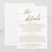 Elegante gouden kalligrafie 5x7" trouwdetails kaar kaart (Voorkant / Achterkant)