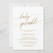 Elegante gouden kalligrafie baby sprinkle kaart (Voorkant)