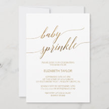 Elegante gouden kalligrafie baby sprinkle