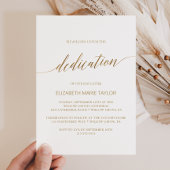 Elegante gouden kalligrafie Baby Toewijding Kaart