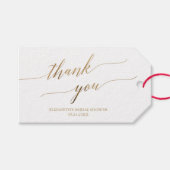 Elegante gouden kalligrafie Bedankt Favor Cadeaulabel (Voorkant (Horizontaal))