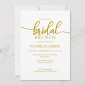 Elegante gouden kalligrafie bruids brunch kaart (Voorkant)