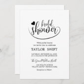 Elegante gouden kalligrafie bruids douche uitnodig kaart (Voorkant / Achterkant)