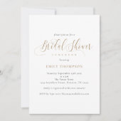 Elegante gouden kalligrafie bruidsdouche kaart (Voorkant)