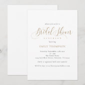 Elegante gouden kalligrafie bruidsdouche kaart (Voorkant / Achterkant)