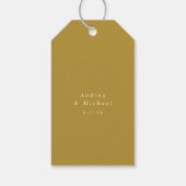 Elegante gouden kalligrafie bruiloft dank u gunst cadeaulabel (Achterkant)