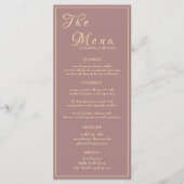 Elegante gouden kalligrafie bruiloft diner recepti menu (Voorkant)