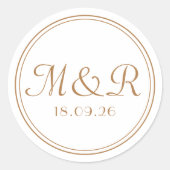 Elegante gouden kalligrafie bruiloft envelop zegel (Voorkant)
