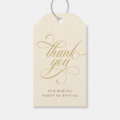 Elegante gouden kalligrafie bruiloft gunst Labels Cadeaulabel (Voorkant)