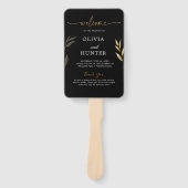 Elegante gouden kalligrafie bruiloft partij progra handwaaier (Voorkant)