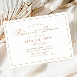 Elegante gouden kalligrafie bruiloft repetitie din kaart<br><div class="desc">Deze elegante bruiloft repetitie dineruitnodiging van onze Gold Minimalist Wedding collectie heeft een eenvoudig ontwerp in combinatie met een modern script lettertype. Perfect voor elk seizoen. Als u van tevoren wijzigingen wilt aanbrengen,  selecteert u Aanpassen -> Bewerken met de ontwerptool.</div>