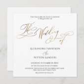 Elegante gouden kalligrafie "De bruiloft van" Kaart (Voorkant / Achterkant)