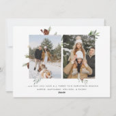 Elegante gouden kalligrafie Drie foto Kerstmis Feestdagenkaart (Achterkant)