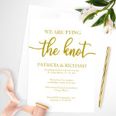 Elegante gouden kalligrafie elopement bruiloft kaart