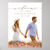 Elegante gouden kalligrafie Foto Bruiloft Welkom  Poster (Voorkant)
