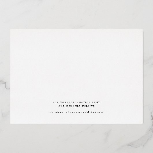 Elegante gouden kalligrafie Foto Save the Date Folie Uitnodiging (Achterkant)