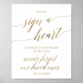 Elegante gouden kalligrafie 'Gelieve een hart te t Poster (Voorkant)