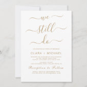 Elegante Gouden Kalligrafie Gelofte Vernieuwing Ui Kaart (Voorkant)